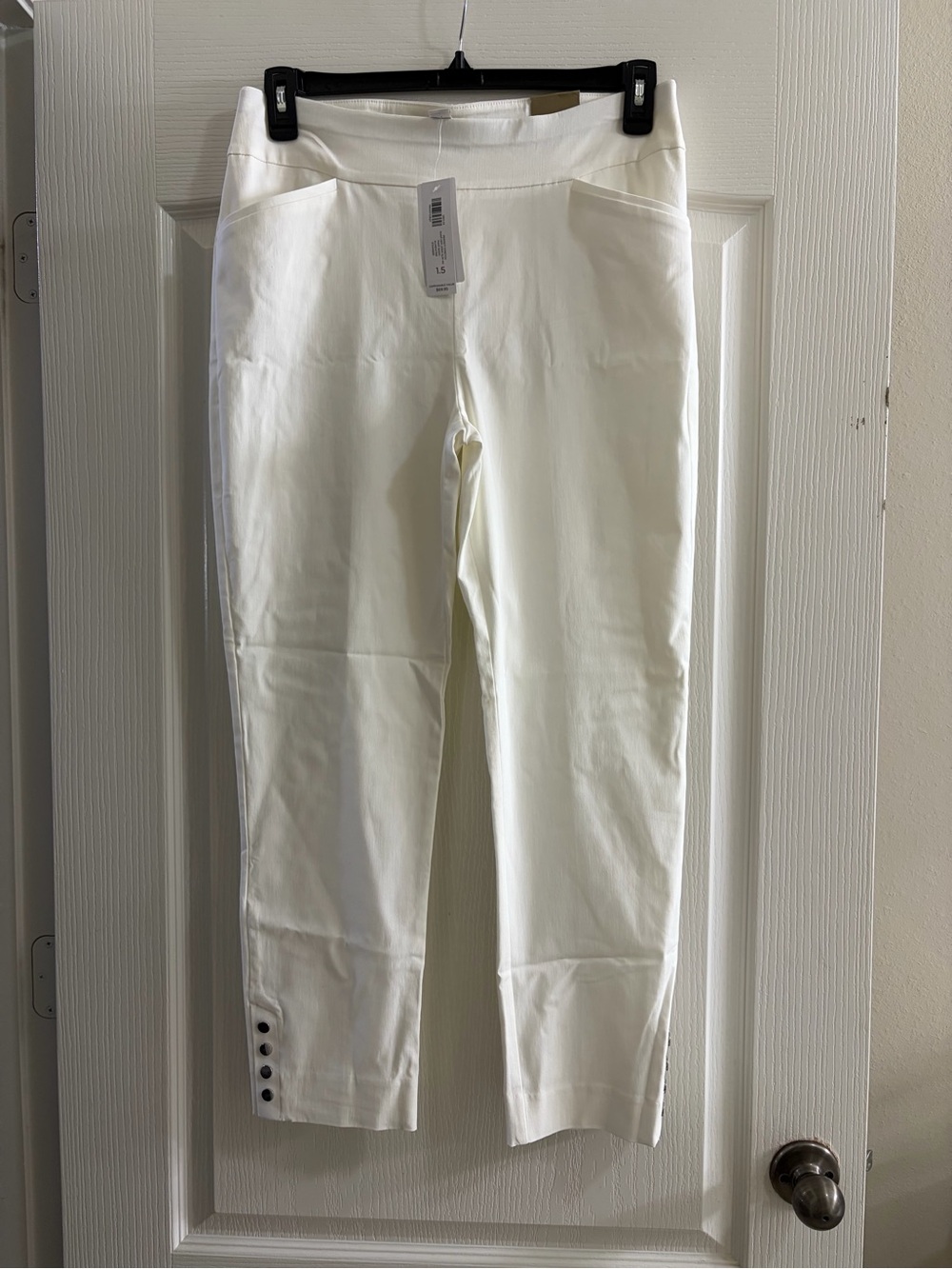 NWT Chico's Perfect Stretch Josie Slim Ankle Pants Alabaster White Size 1.5 (10)